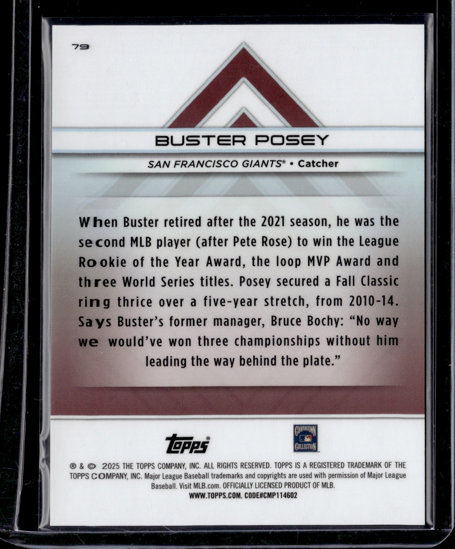 2025 Topps Transcendent Collection Buster Posey #79 Orange /25