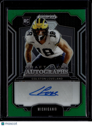 2025 Panini Prizm Draft Picks Colston Loveland #DPA-CLD Green Auto RC