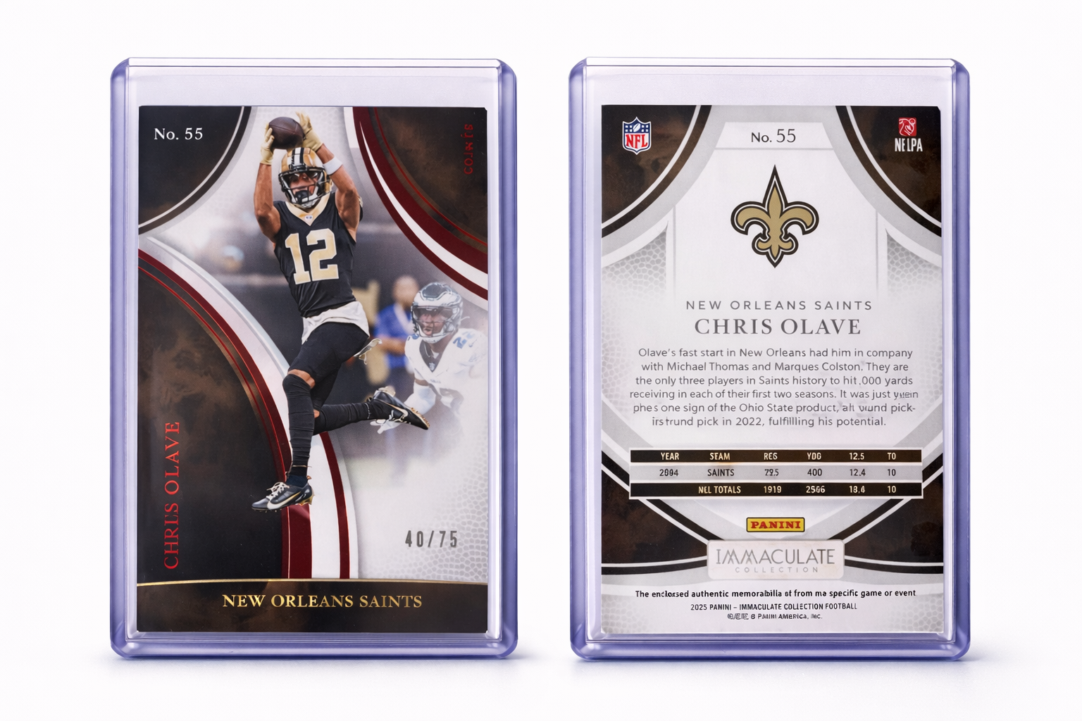 2025 Panini Immaculate Collection Football – Chris Olave Red Parallel /75 | New Orleans Saints