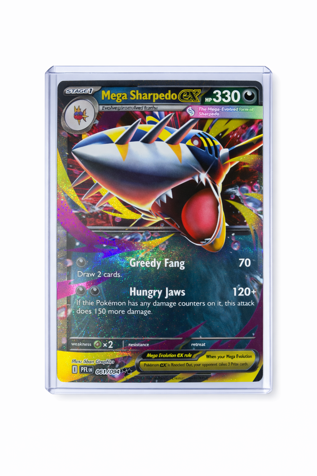 2025 Pokémon TCG Mega Evolution: Phantasmal Flames Mega Sharpedo ex Double Rare #061/094