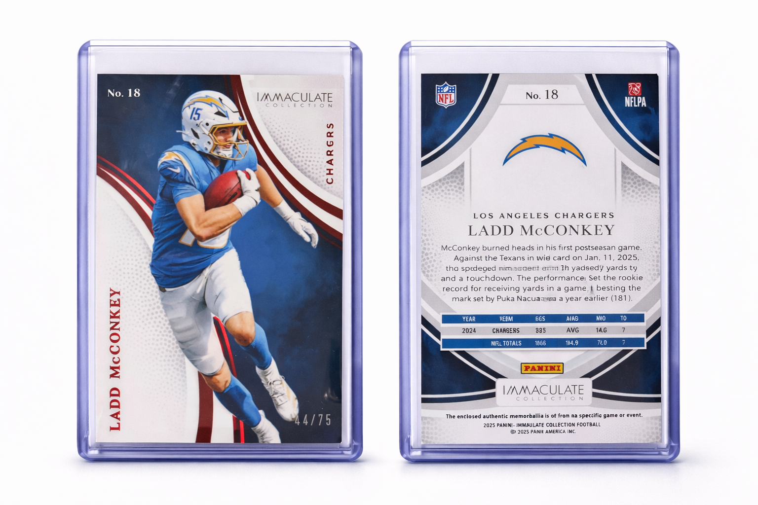 2025 Panini Immaculate Collection Football – Ladd McConkey Red Parallel /75 | Los Angeles Chargers