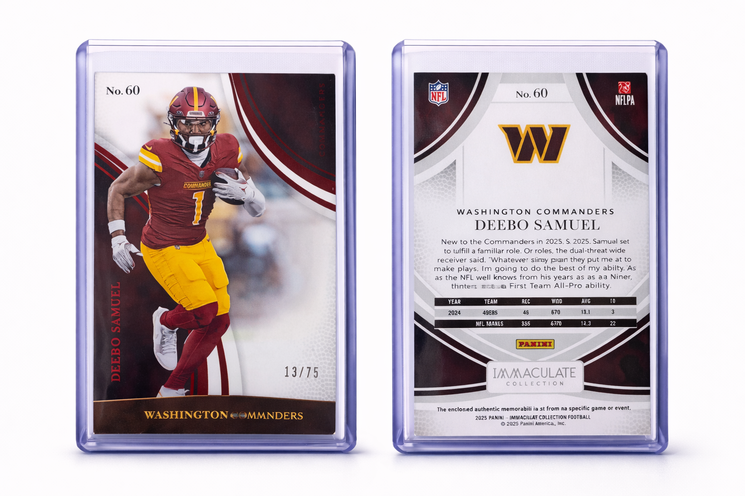 2025 Panini Immaculate Collection Football – Deebo Samuel Red Parallel /75 | Washington Commanders