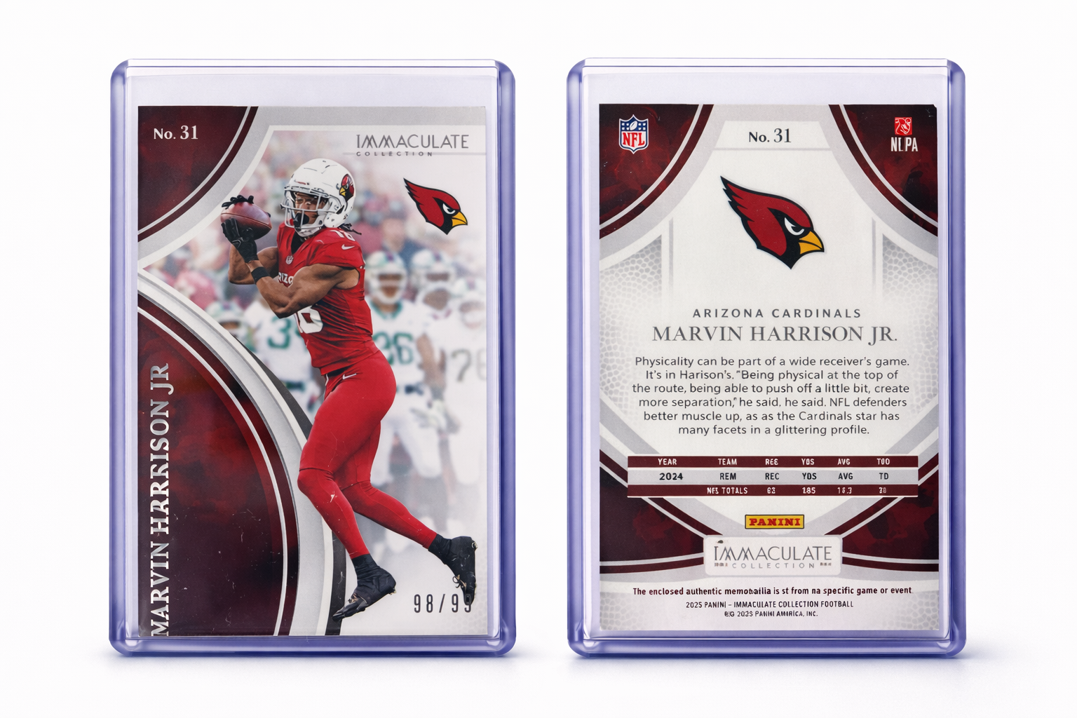 2025 Panini Immaculate Collection Football – Marvin Harrison Jr. Base /99 | Arizona Cardinals