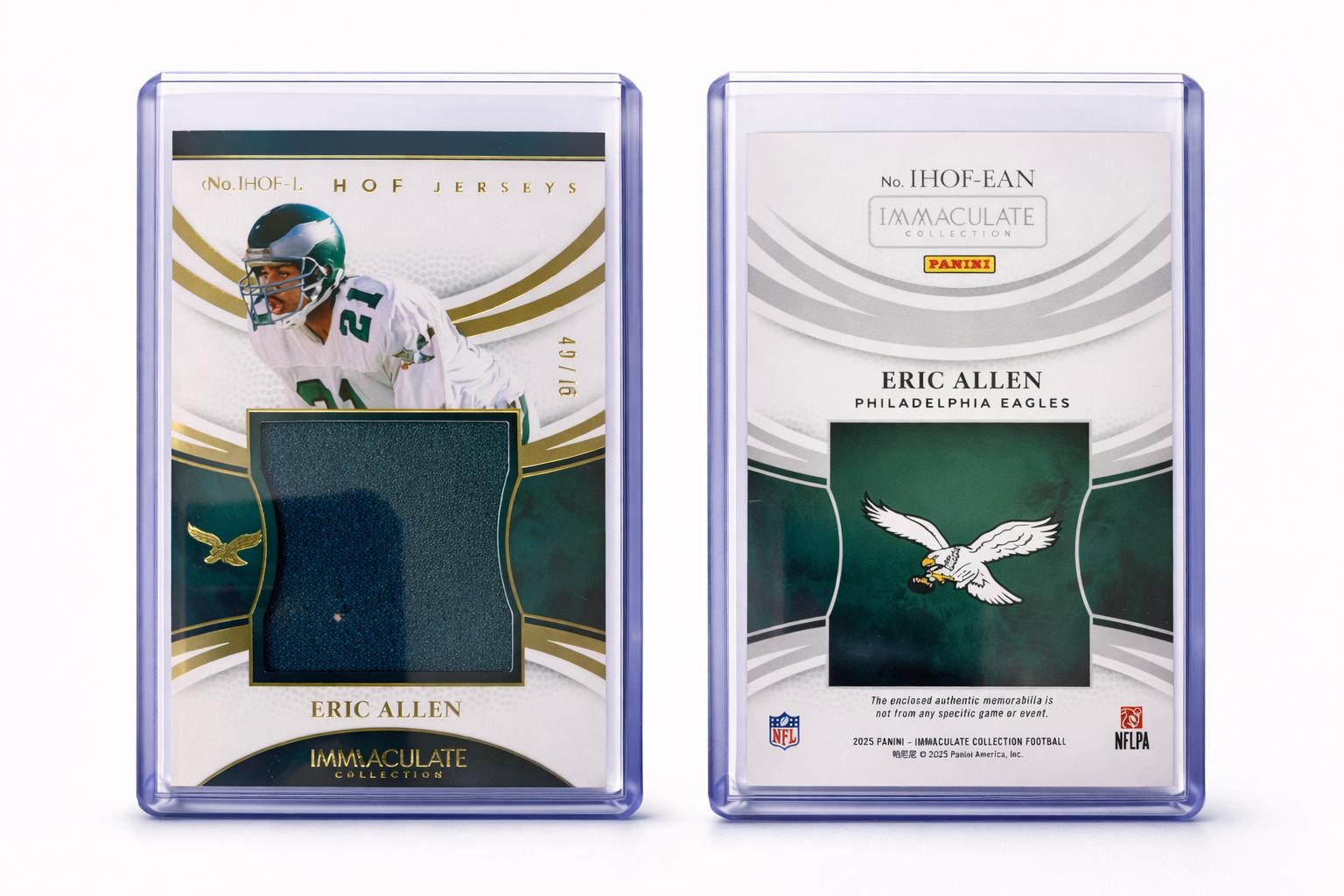 2025 Panini Immaculate Collection Football – Eric Allen HOF Jerseys Relic /16 | Philadelphia Eagles