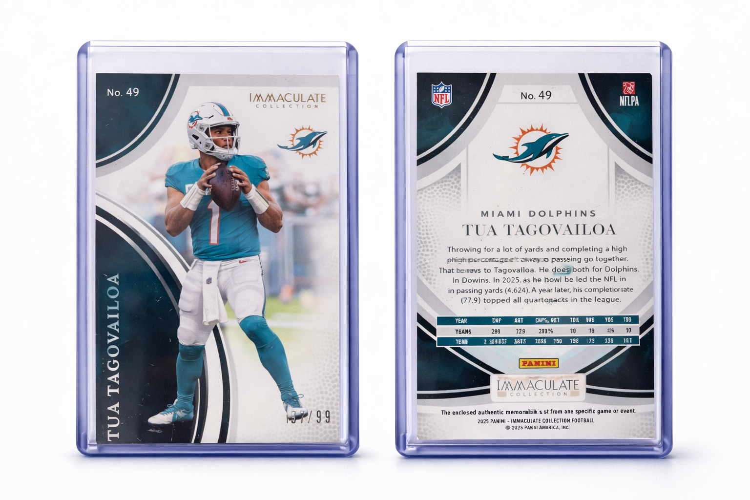 2025 Panini Immaculate Collection Football – Tua Tagovailoa Red Parallel /75 | Miami Dolphins