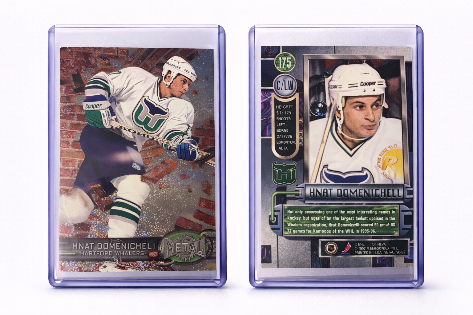 1996-97 Fleer Metal Universe Hockey – Hnat Domenichelli Rookie | Hartford Whalers