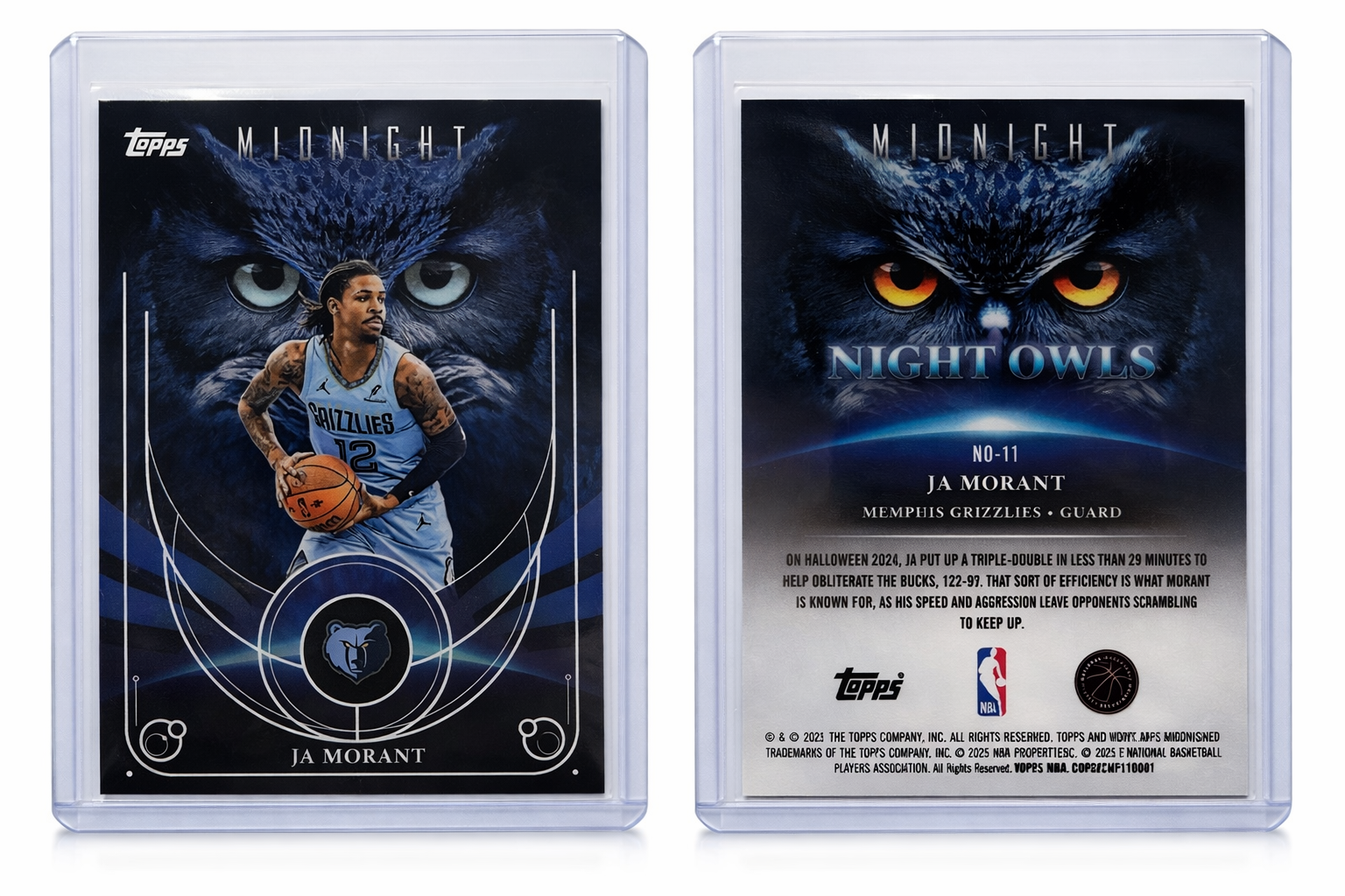 Ja Morant 2025 Topps Midnight Night Owls Memphis Grizzlies #NO-11