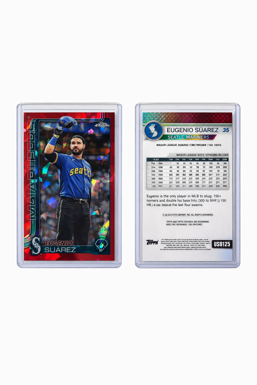 2022 Topps Chrome Update Baseball Eugenio Suárez Candy Apple Red Speckle Refractor #US0125 — 2/5