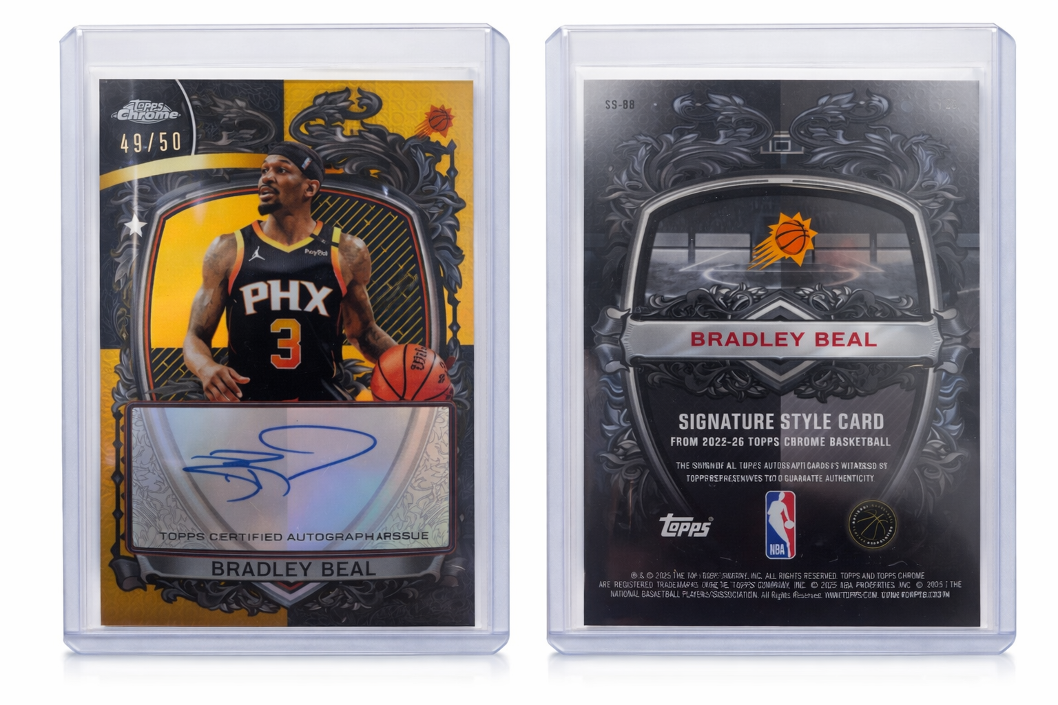 Bradley Beal 2025-26 Topps Chrome Signature Style Auto /50 Phoenix Suns #SS-BB #49/50
