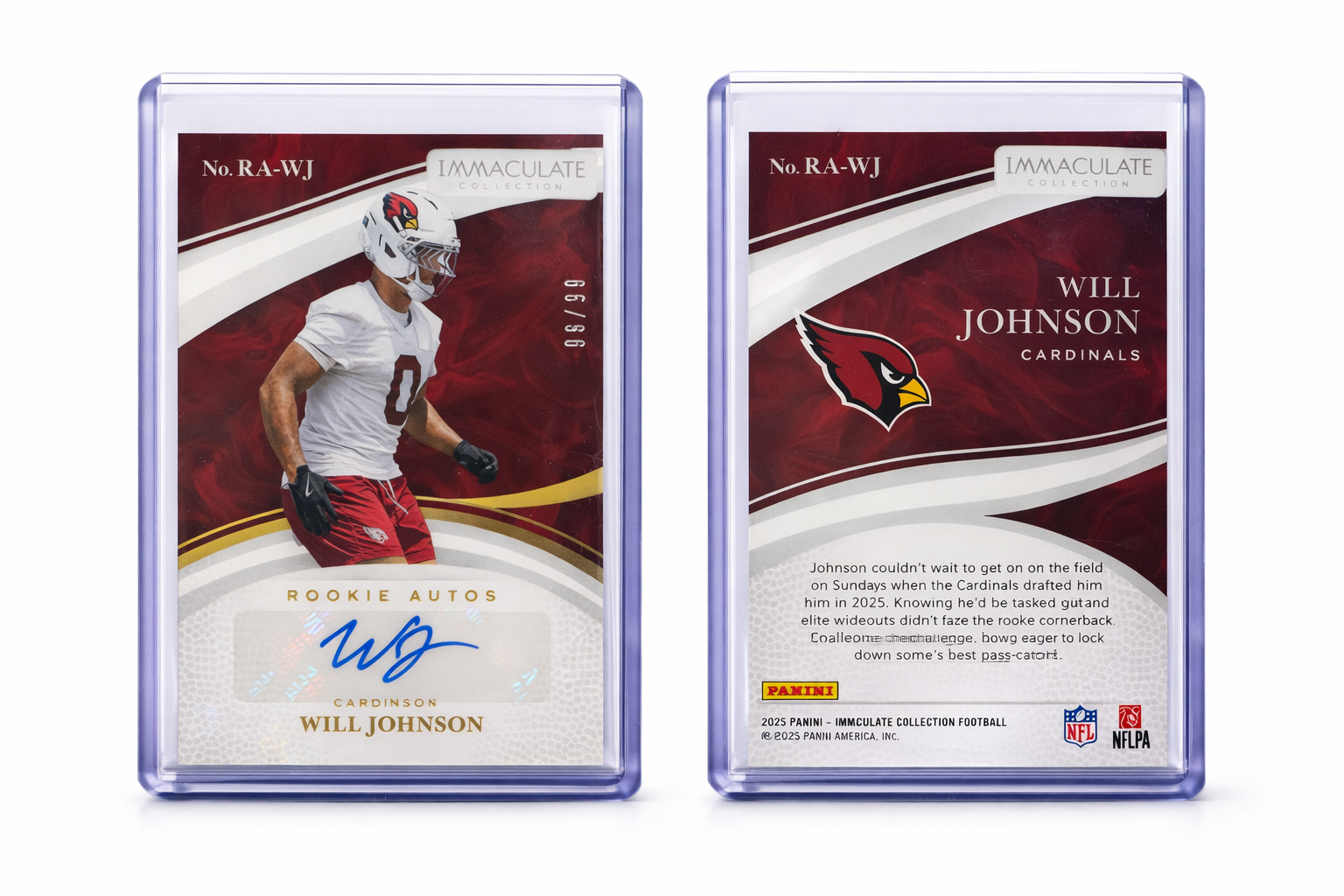 2025 Panini Immaculate Collection Football – Will Johnson Rookie Auto /99 | Arizona Cardinals